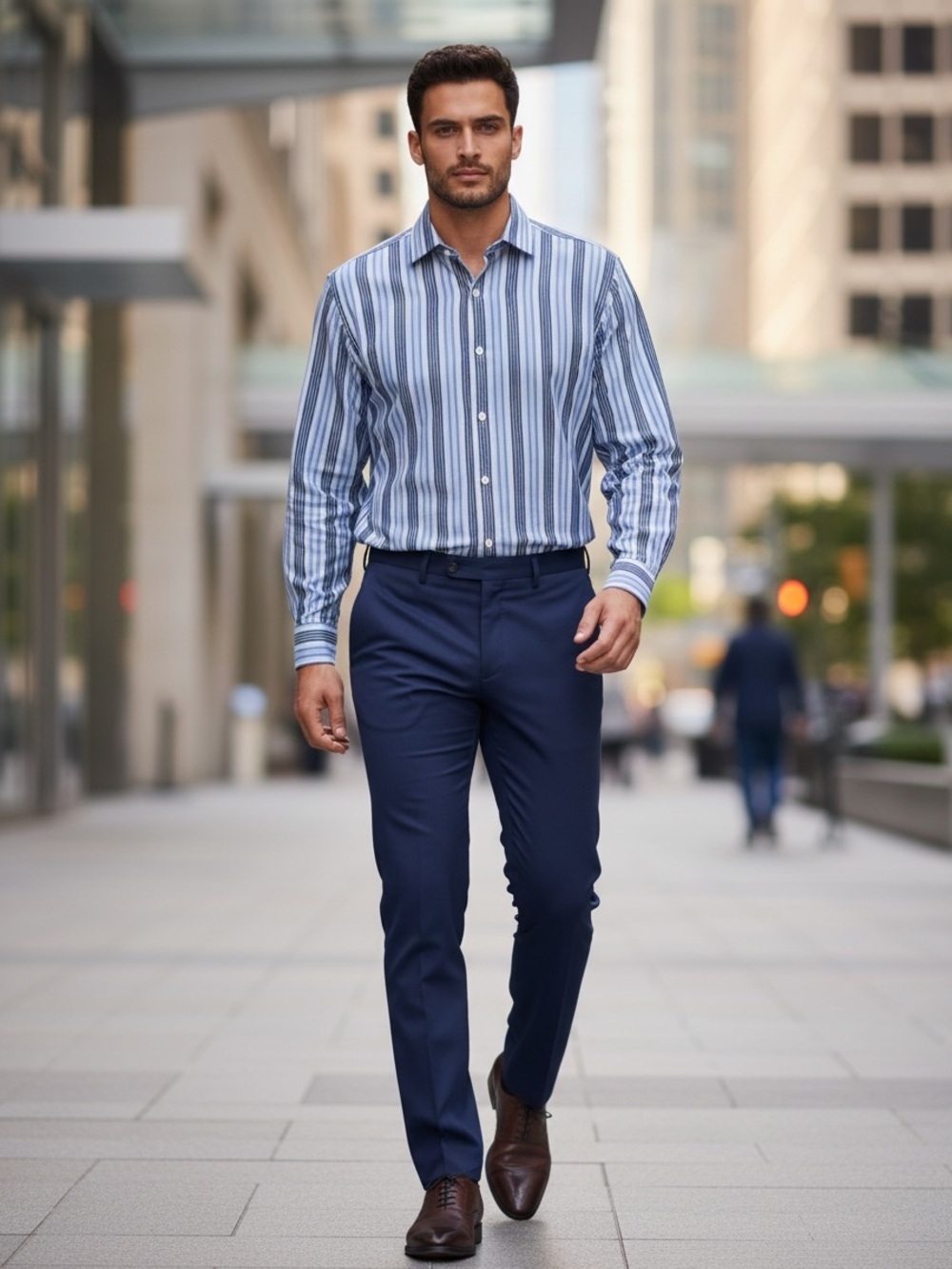 Banana Republic Men’s XL Button-Down Shirt Blue Stripe Long Sleeve Classic Fit